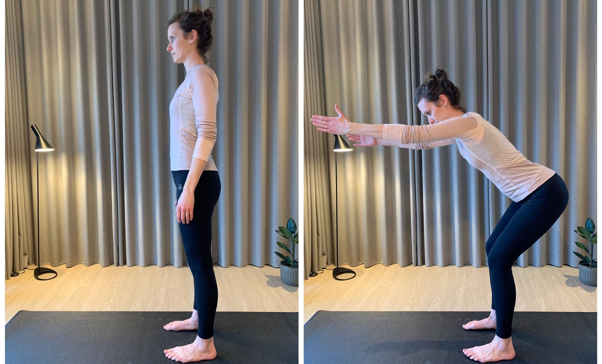 øvelse til delte mavemuskler høj squat