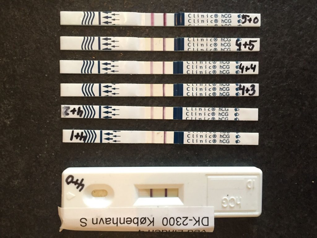 en række positive graviditetstests