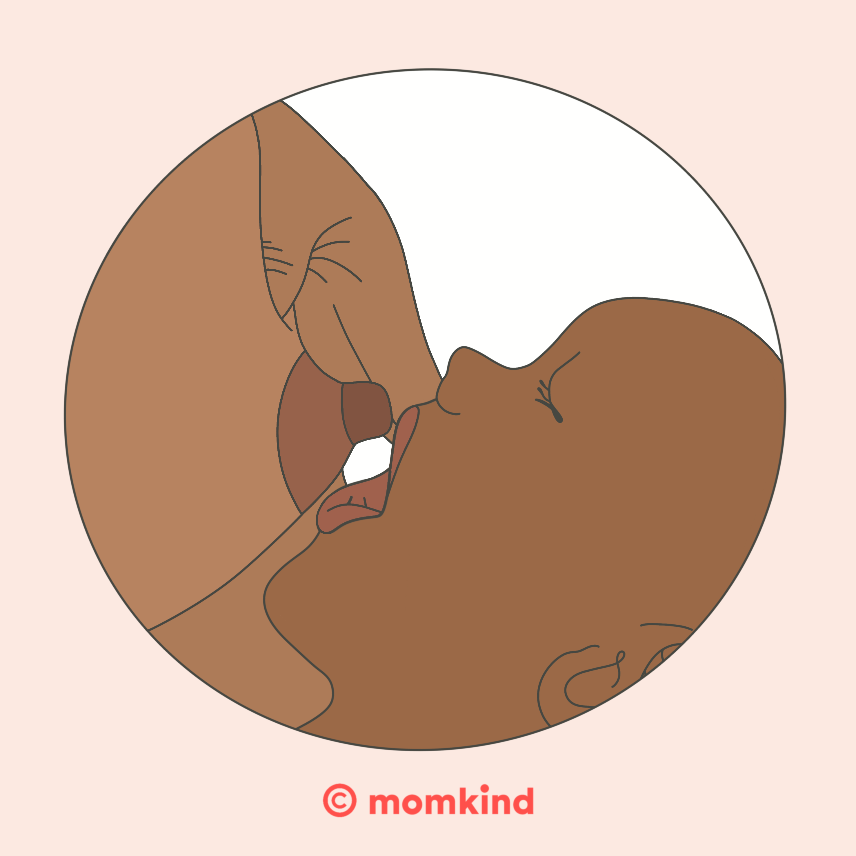 sutteteknik amning illustration der viser baby åbne munden helt op